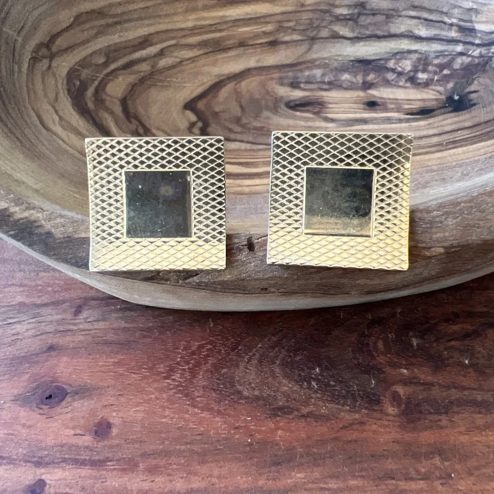 Vintage Cufflinks Jewelry Gold Tone
